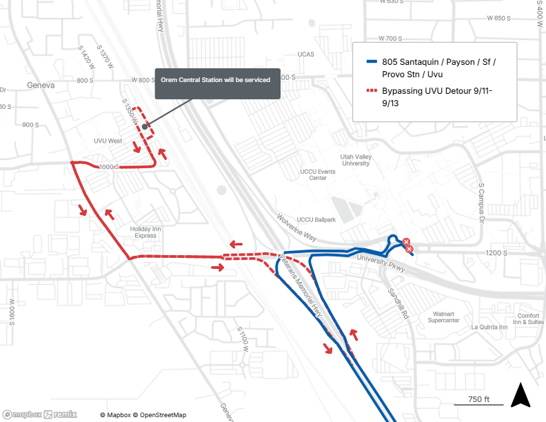 Bypassing UVU Detour 9/11/2025
