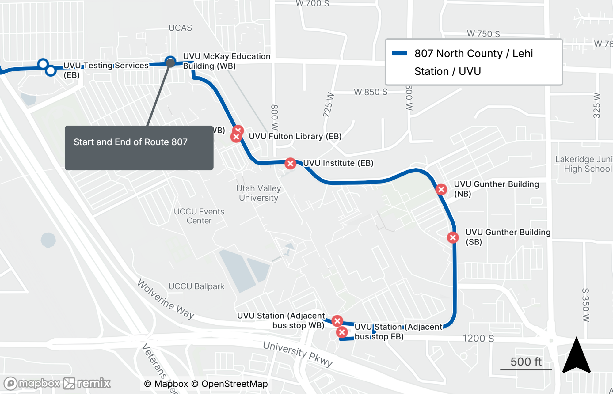 Not Servicing UVU Detour 9/11/2025