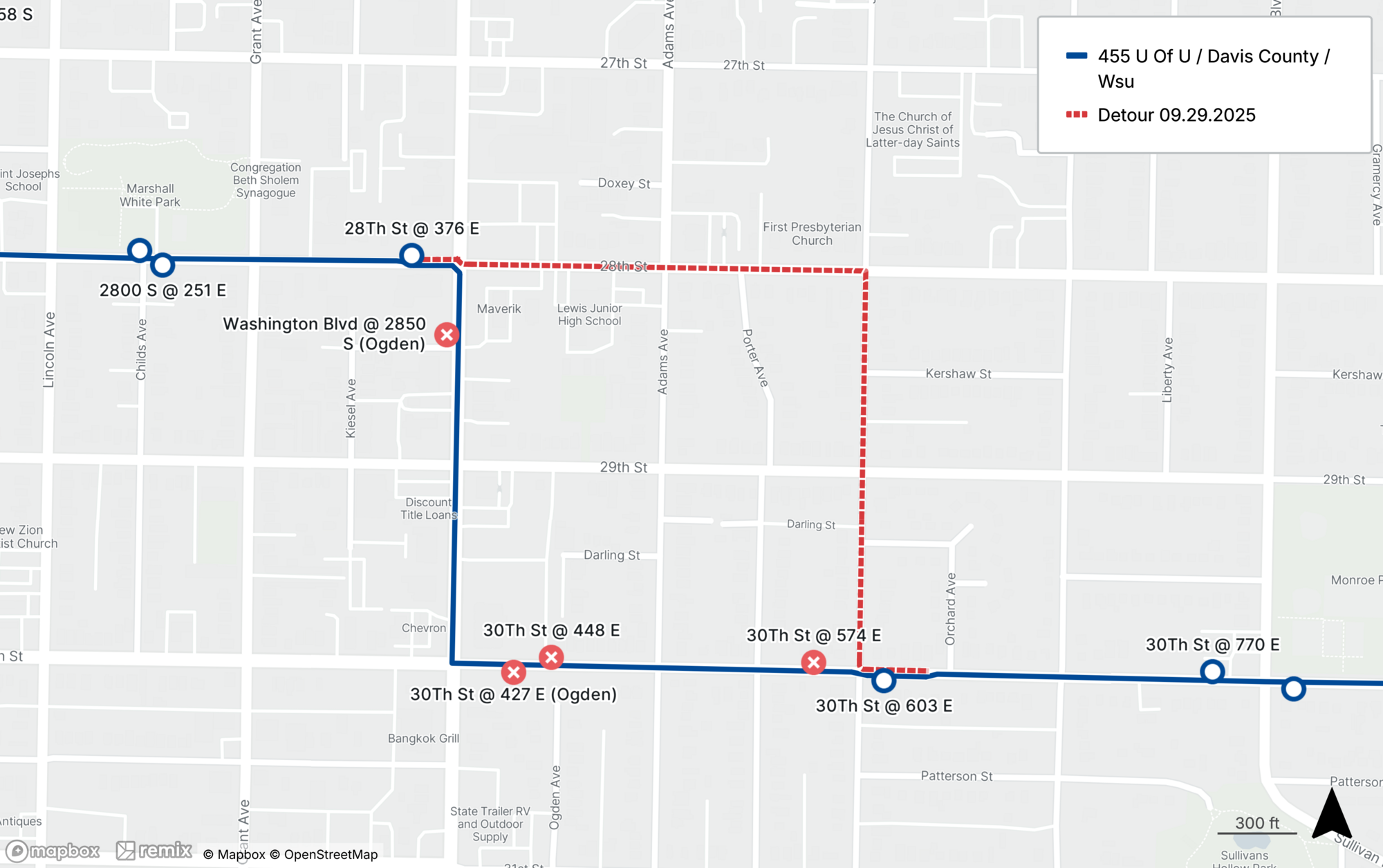 Route 455 Detour Map