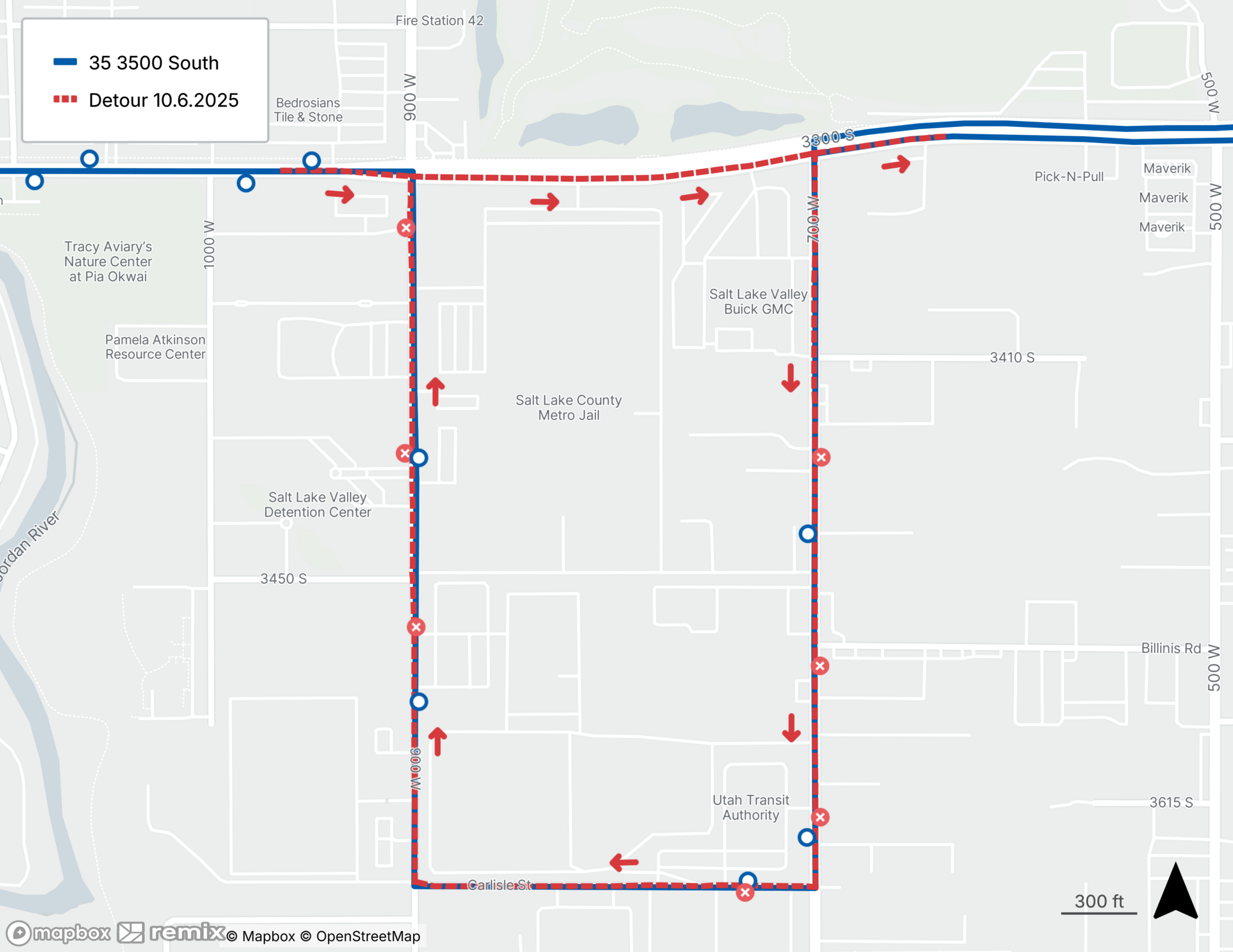 700 W Closure Detour 10/6/2025