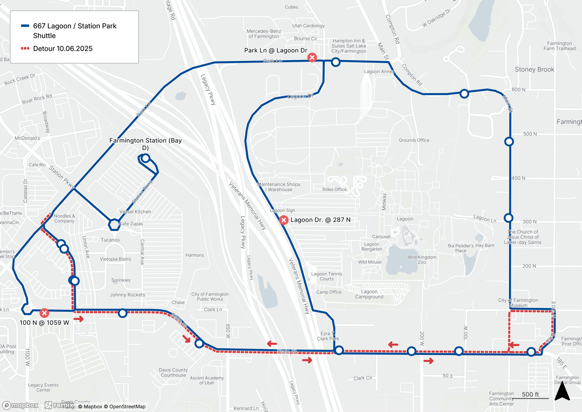 Route 667 Detour Map