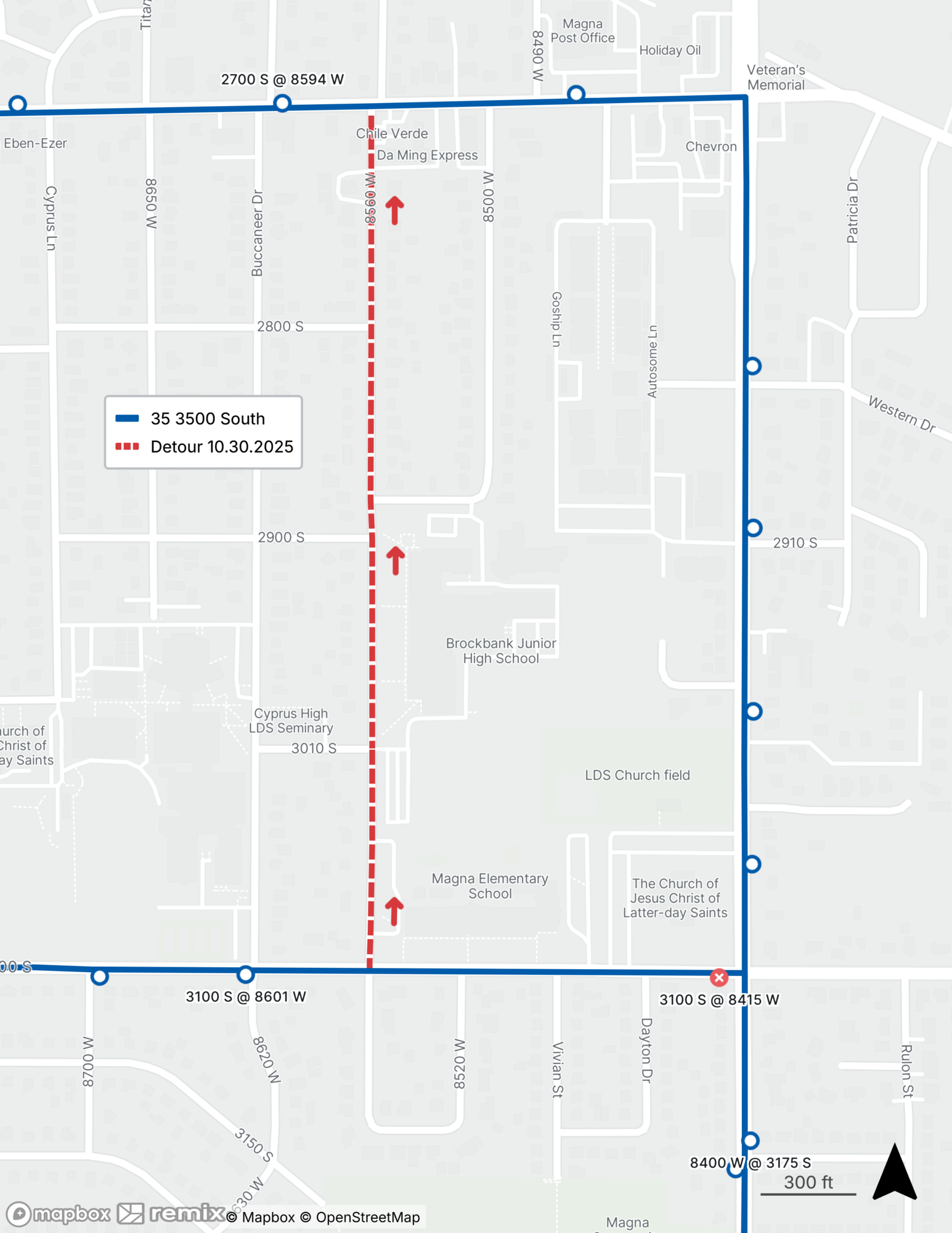 Route 35 Detour 10.30.2025