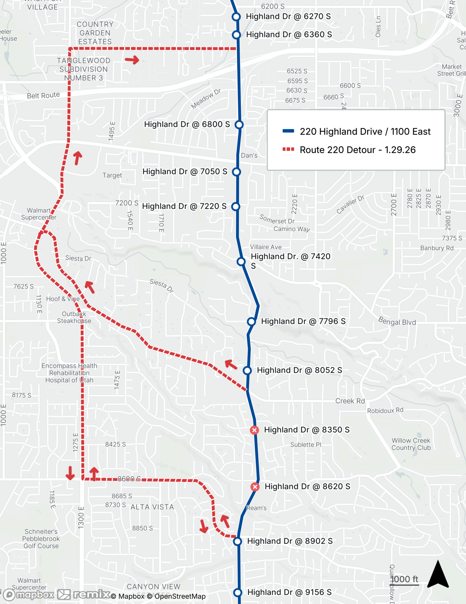 Route 220 Detour 1.29.26