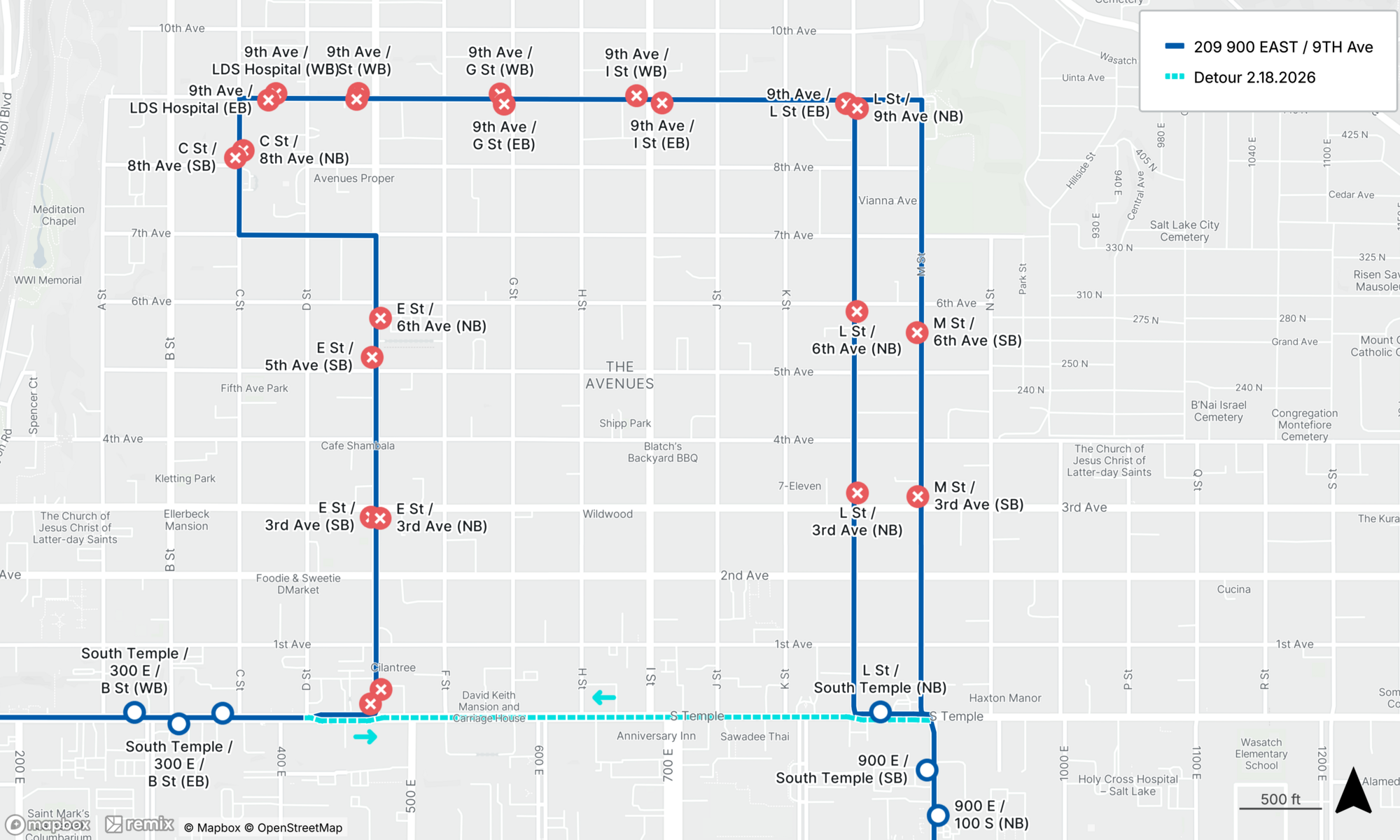 Route 209 Detour Map
