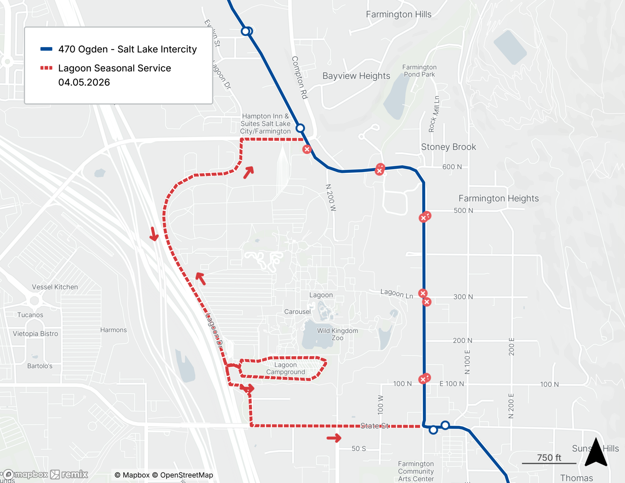 Route 470 Detour Map 4/5/26