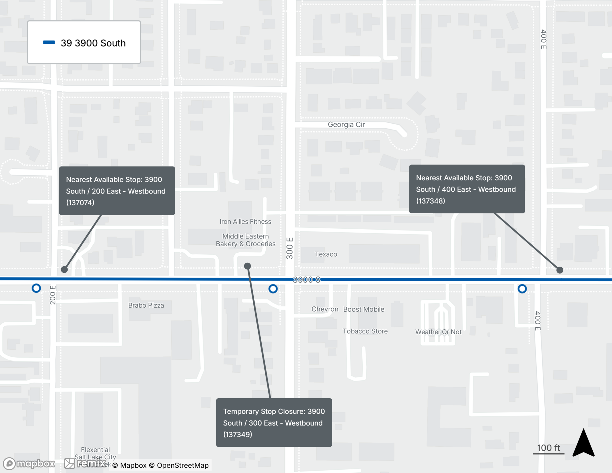 Route 39 Temporary Stop Closure - 137349