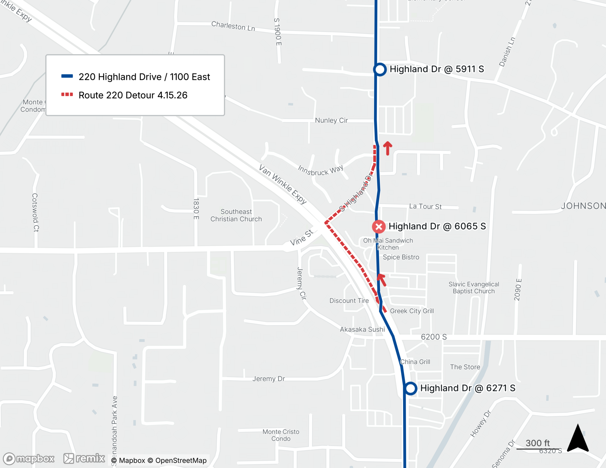 Route 220 Detour 4.15.26