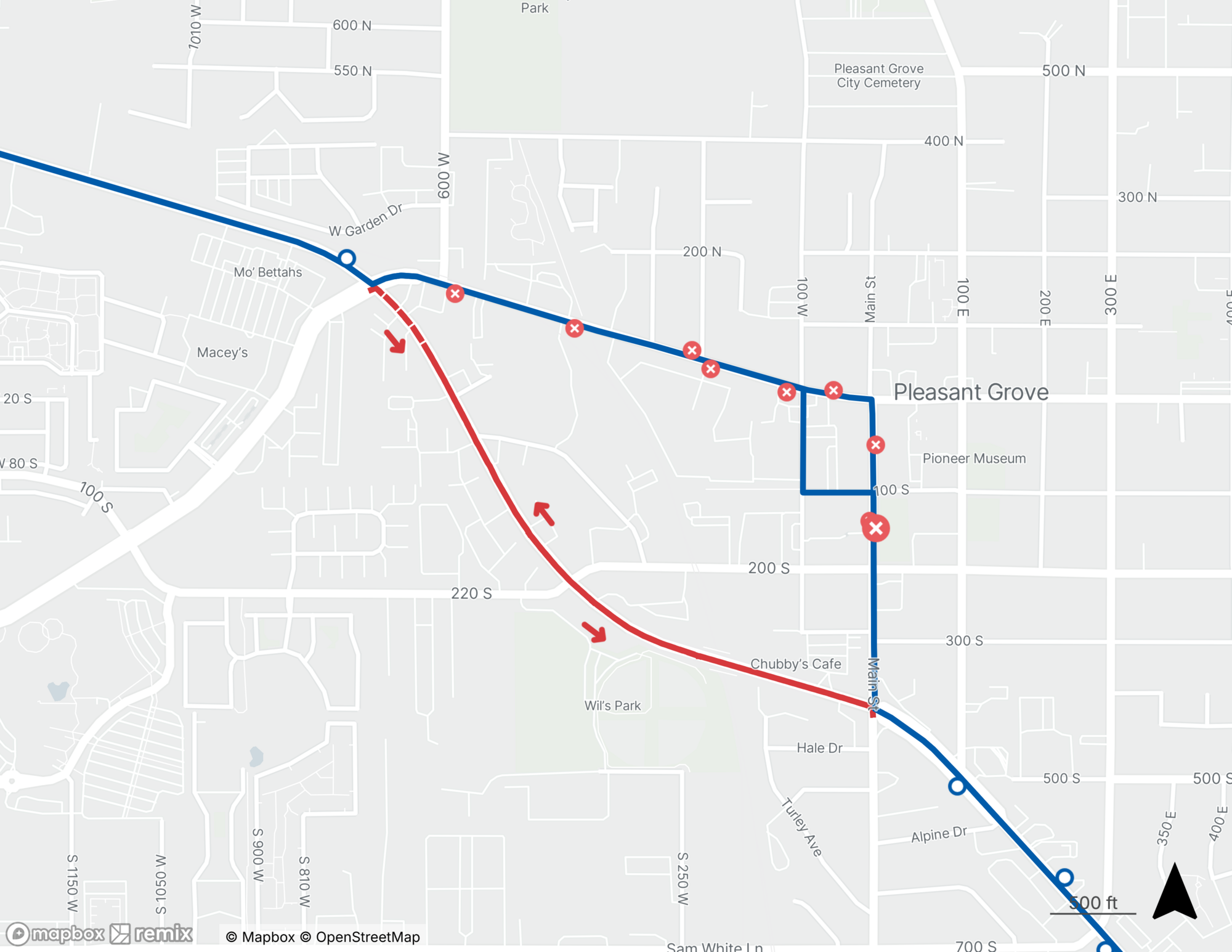 Route 850 Detour - Pleasant Grove