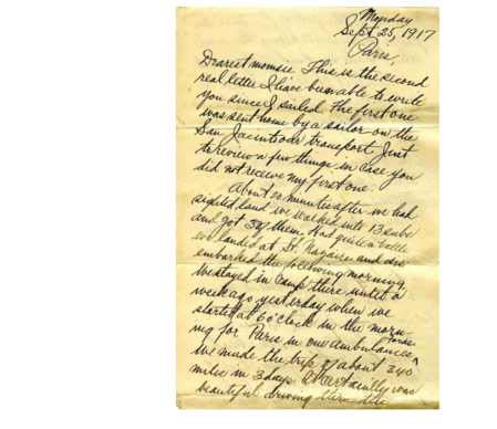 wwi letter arlington paris