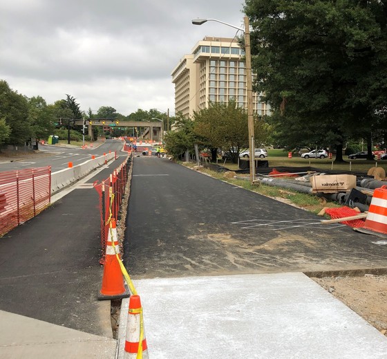 Custis Trail construction in Rosslyn