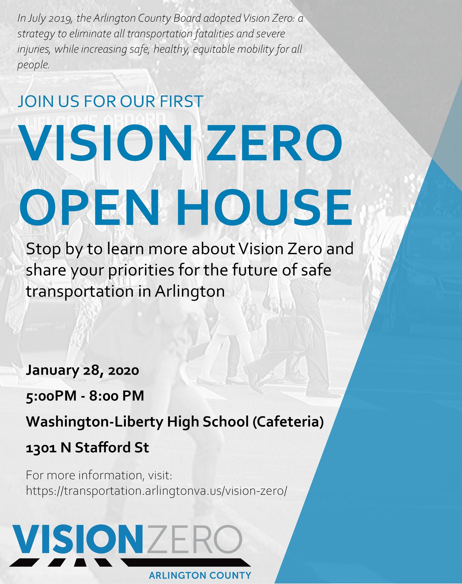 Vision Zero Open House Flyer