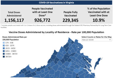 virginia covid 19 vaccine map feb 10