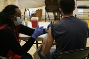 Teen Getting Vaccinated