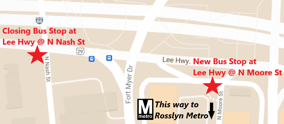 Bus stop relocation map