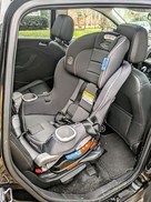An example of a correctly-installed car seat