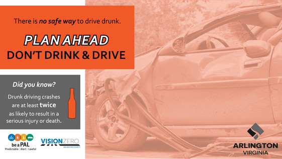 Vision Zero Arlington's Critical Crash data indicates that driving under the influence is a major factor of serious and fatal crashes in the county!