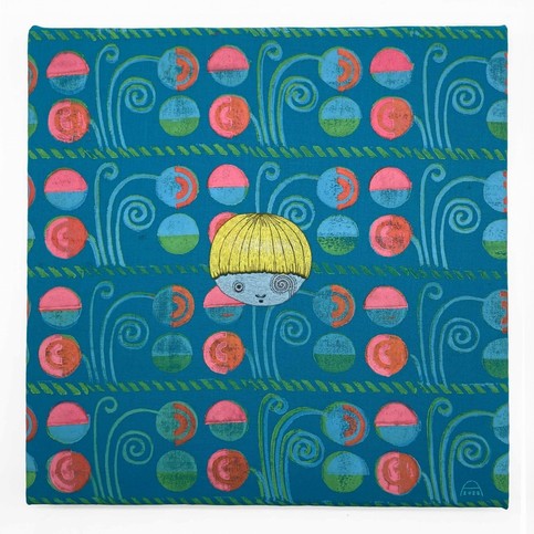 Anna Radjou Syniy (Blue) Cotton Embroidery & Block Printing on Cotton