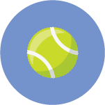 tennis ball blue background