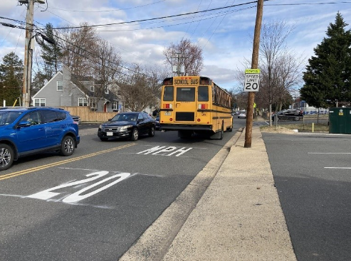 A school slow zone that has been implemented.