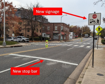 New signage and stop bar implemented at various locations around County