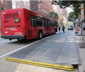 picture of installed temporary bus platform