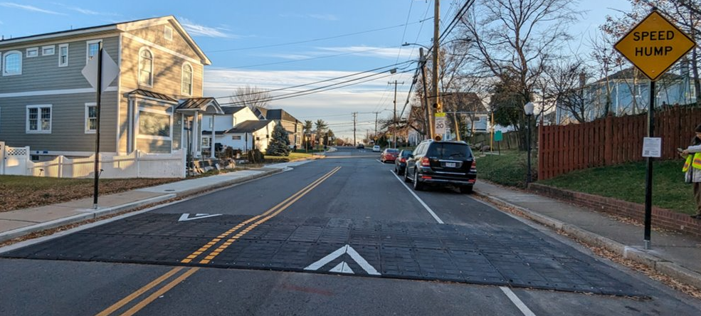 tactical speed hump installation in Arlington County