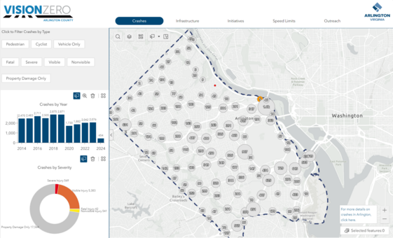 Image of what the new vision zero dashboard interface looks like