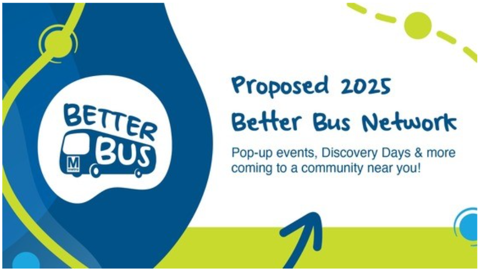 Flyer advertising the better bus network survey