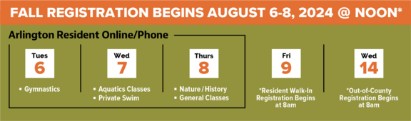 Fall Registration Begins August 6-8, 2024 at noon