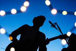 Blues musician silhouette 