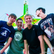 Group of teen boys having fun at the Fai