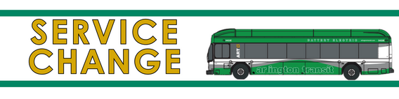 Service Change banner with electric bus pictured
