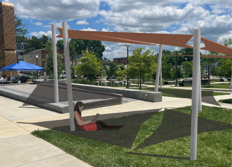 John Robinson Jr. Town Square Shade Structure Rendering