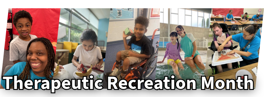 A collage of individuals with disabilities enjoying various recreational activities