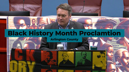 youtube screenshot of a man at a podium with the text black history month proclamation over top