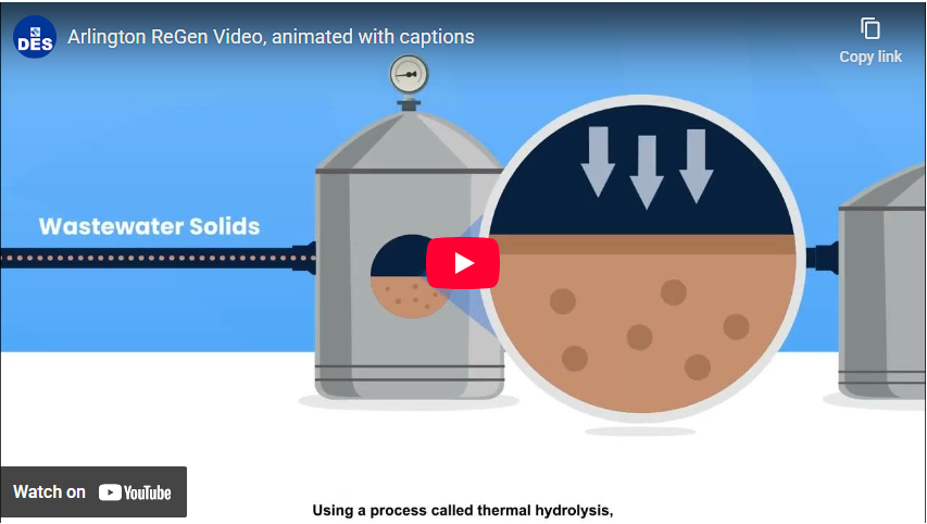 Screenshot of YouTube video thumbnail showing Arlington Re-Gen animated video.