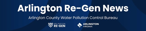 Blue banner that reads Arlington Re-Gen News and has the Arlington Re-Gen and Arlington County logos