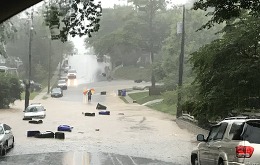 Flood waters on Arlington road