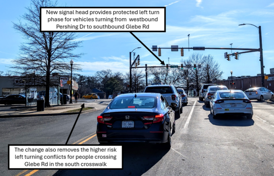 signal modification at Glebe and Pershing
