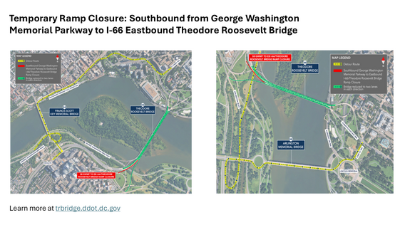 Teddy Roosevelt Bridge Ramp Closure Detours