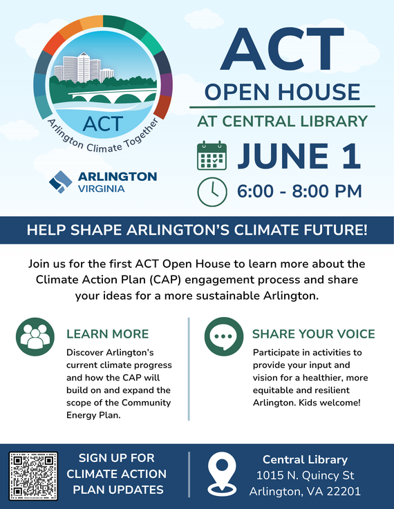 Flyer for “ACT Open House” (Arlington Climate Together) 