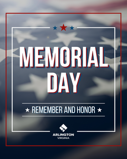Memorial Day graphic with close up image of American flag. Text reads "Remember and Honor" with white ACG logo at the bottom