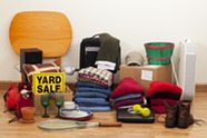 A collection of items at a flea market.