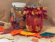 Fall-themed mason jars