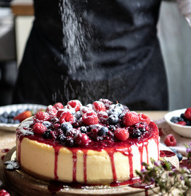 Baker Baking Cheesecake Dessert