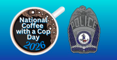 Coffee with a Cop logo and ACPD patch