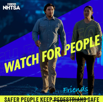 "Watch for People" NHTSA graphic