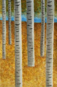 Example painting of birch trees
