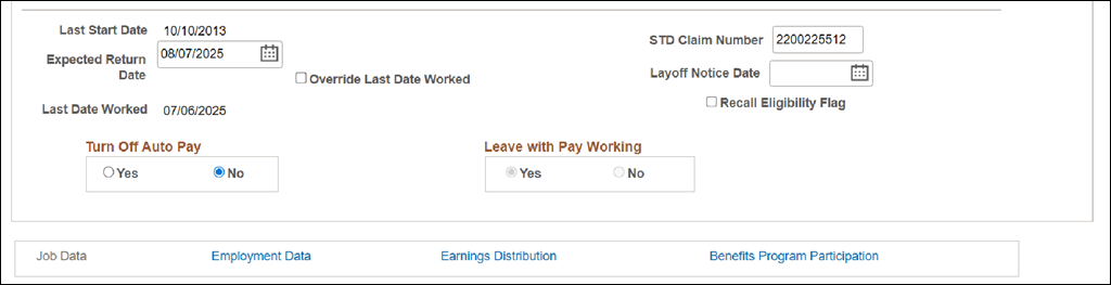 Leave with Pay Working Field