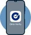 icon of mobile phone featuring Okta verify application